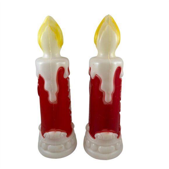 Empire Blow Molds Small NOEL Candles Set of 2 Vintage 1970 No Lights 13 Inch - Picture 5 of 7